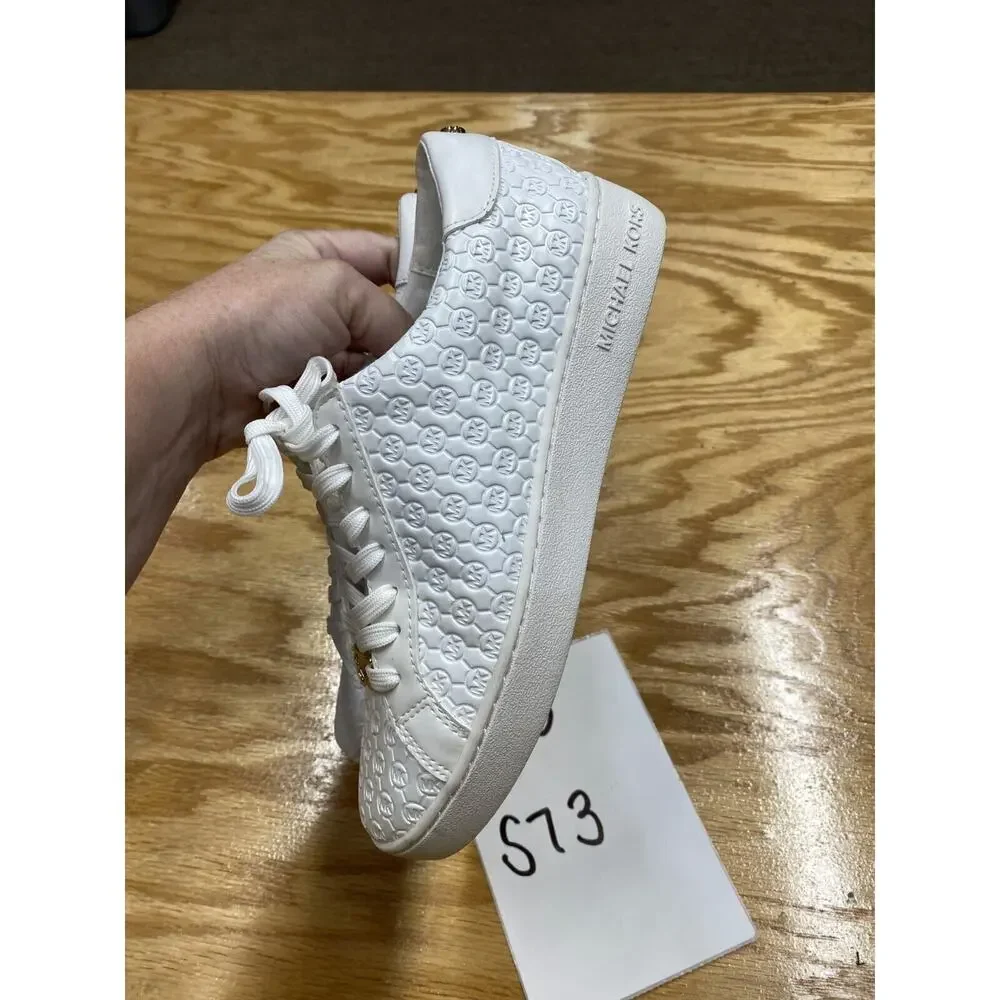 Michael Kors Colby Athletic Sneaker Women's 6 M White Leather Lace Up Low Top - Picture 5 of 9